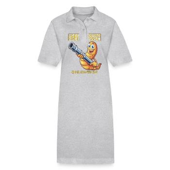 SHOT THE EARLY BIRD SELF-DEFENSE - Stanley/Stella PAIGER Organic Women’s Polo Dress - heather grey - Front
