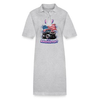 WTF Is Kilometer Lustiger Metrischer Witz - Stanley/Stella Frauen Bio-Polokleid PAIGER - Grau meliert - Vorne