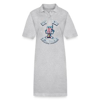Funny Ice Cream 4th Of July Memorial Day - Stanley/Stella PAIGER Organic Women’s Polo Dress - heather grey - Front