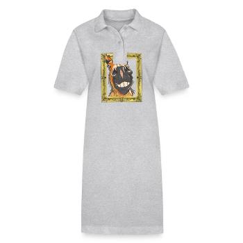 Tête de cheval Cheval Chevaux - Robe polo bio PAIGER Stanley/Stella Femme - gris chiné - Devant