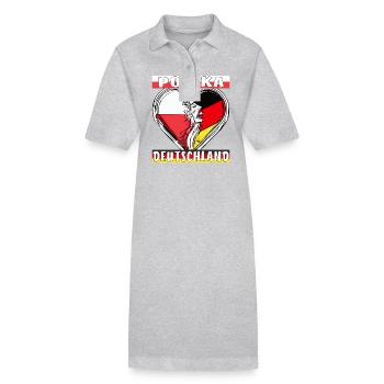 POLSKA ALLEMAGNE CŒUR - Robe polo bio PAIGER Stanley/Stella Femme - gris chiné - Devant