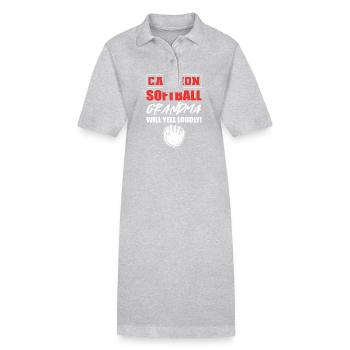 Softball Joueur de softball Grand-mère Mamie - Robe polo bio PAIGER Stanley/Stella Femme - gris chiné - Devant