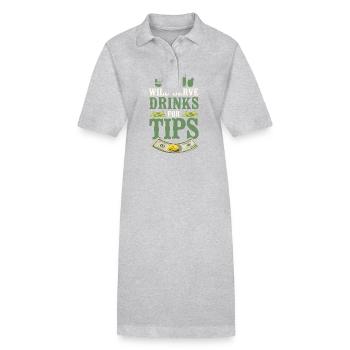 Bartender Mixologist Will Serve - Stanley/Stella Frauen Bio-Polokleid PAIGER - Grau meliert - Vorne
