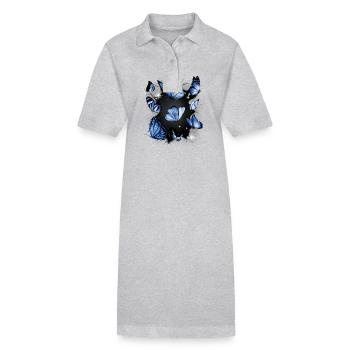 Schmetterlinge Schmetterling Insekt Insekten - Stanley/Stella Frauen Bio-Polokleid PAIGER - Grau meliert - Vorne
