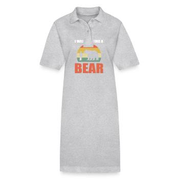 Jambe cassée - Robe polo bio PAIGER Stanley/Stella Femme - gris chiné - Devant