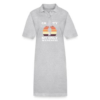 Jambe cassée - Robe polo bio PAIGER Stanley/Stella Femme - gris chiné - Devant