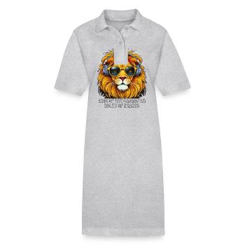 KING OF THE SAVANNAH RULER OF HEARTS - Stanley/Stella PAIGER Organic Women’s Polo Dress - heather grey - Front