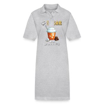 PAS DE SUCRE, PAS DE SOUCIS - Robe polo bio PAIGER Stanley/Stella Femme - gris chiné - Devant