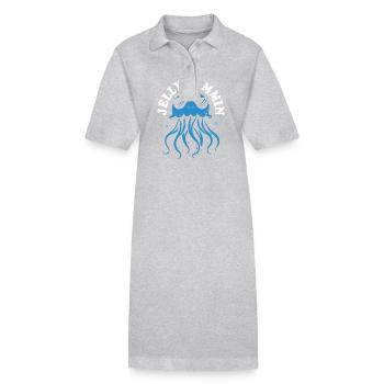 Jelly Jammin Qualle mit Tentakeln, Meeresbewohner - Stanley/Stella Frauen Bio-Polokleid PAIGER - Grau meliert - Vorne