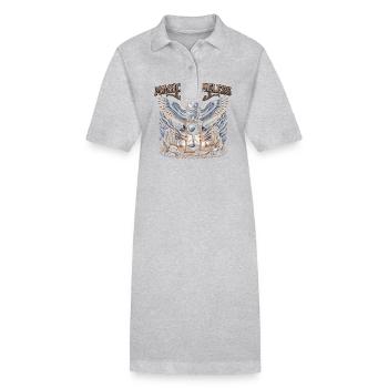 Magie ist zeitlos Eule und Sanduhr - Stanley/Stella Frauen Bio-Polokleid PAIGER - Grau meliert - Vorne