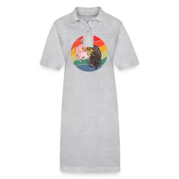 Ying and Yang Axolotl - Stanley/Stella Frauen Bio-Polokleid PAIGER - Grau meliert - Vorne
