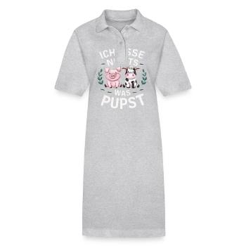 Vegetarian Vegan Animal Welfare Animal Rights Veggie - Stanley/Stella PAIGER Organic Women’s Polo Dress - heather grey - Front