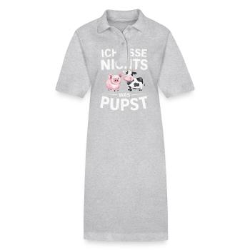 Vegetarian Vegan Animal Welfare Animal Rights Veggie - Stanley/Stella PAIGER Organic Women’s Polo Dress - heather grey - Front