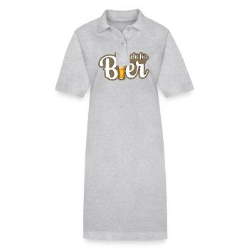 B steht für Bier - Stanley/Stella Frauen Bio-Polokleid PAIGER - Grau meliert - Vorne
