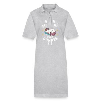 Einhorn Einhörner Fabelwesen Mystisch - Stanley/Stella Frauen Bio-Polokleid PAIGER - Grau meliert - Vorne