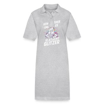 Einhorn Einhörner Fabelwesen Mystisch - Stanley/Stella Frauen Bio-Polokleid PAIGER - Grau meliert - Vorne