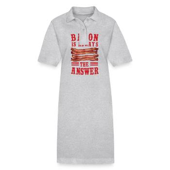Le bacon est toujours la réponse Amateur de viande de porc drôle - Robe polo bio PAIGER Stanley/Stella Femme - gris chiné - Devant
