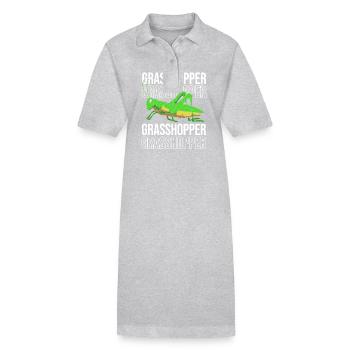 Grashüpfer Heuschrecke - Stanley/Stella Frauen Bio-Polokleid PAIGER - Grau meliert - Vorne
