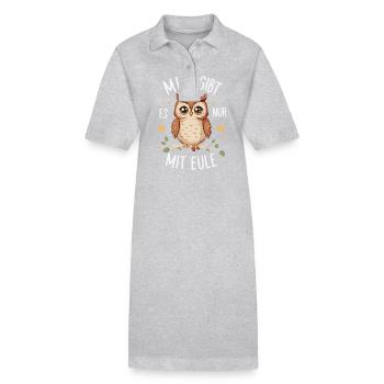 oiseau de nuit hibou hibou oiseau - Robe polo bio PAIGER Stanley/Stella Femme - gris chiné - Devant