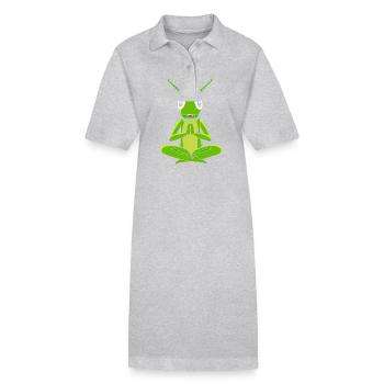 Grashüpfer Heuschrecke - Stanley/Stella Frauen Bio-Polokleid PAIGER - Grau meliert - Vorne