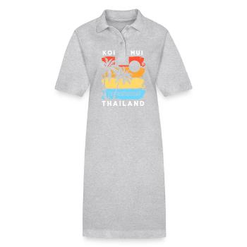 Thaï - Robe polo bio PAIGER Stanley/Stella Femme - gris chiné - Devant