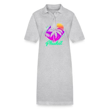 Thaïlande Langue thaïlandaise Phuket - Robe polo bio PAIGER Stanley/Stella Femme - gris chiné - Devant