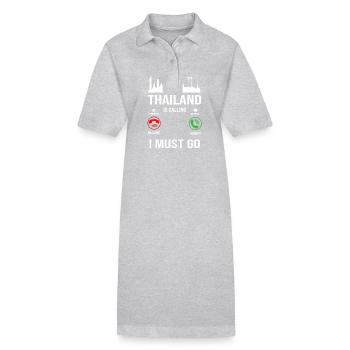 Thaïlande Langue thaïlandaise - Robe polo bio PAIGER Stanley/Stella Femme - gris chiné - Devant