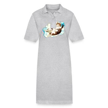 GRAISSE DE CHAT MENSONGE NUAGE - Robe polo bio PAIGER Stanley/Stella Femme - gris chiné - Devant