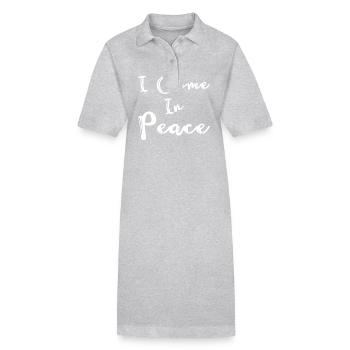 Ich komme in Frieden Ich bin Frieden Lustiges Paar - Stanley/Stella Frauen Bio-Polokleid PAIGER - Grau meliert - Vorne
