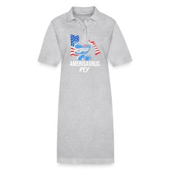 4 juillet Couleurs nationales Fête nationale des États-Unis - Robe polo bio PAIGER Stanley/Stella Femme - gris chiné - Devant