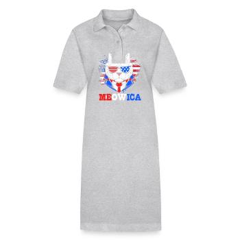 4 juillet Couleurs nationales Fête nationale des États-Unis - Robe polo bio PAIGER Stanley/Stella Femme - gris chiné - Devant