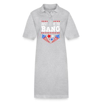 4 juillet Couleurs nationales Fête nationale des États-Unis - Robe polo bio PAIGER Stanley/Stella Femme - gris chiné - Devant
