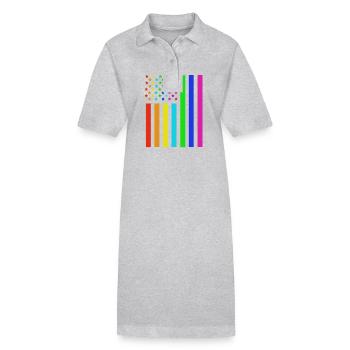 4 juillet Couleurs nationales Fête nationale des États-Unis - Robe polo bio PAIGER Stanley/Stella Femme - gris chiné - Devant