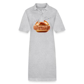 Pain de viande, tranché très mince - Robe polo bio PAIGER Stanley/Stella Femme - gris chiné - Devant