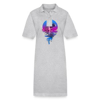 Coucher de soleil Maigre Cochon - Robe polo bio PAIGER Stanley/Stella Femme - gris chiné - Devant