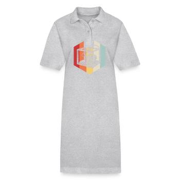 3D Druck - Stanley/Stella Frauen Bio-Polokleid PAIGER - Grau meliert - Vorne