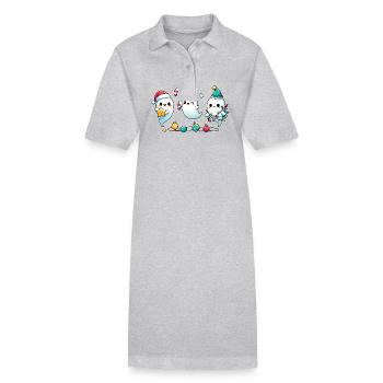 Fantômes pour les fantômes de Noël - Robe polo bio PAIGER Stanley/Stella Femme - gris chiné - Devant
