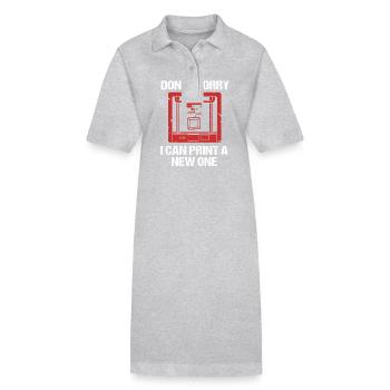 3D Druck - Stanley/Stella Frauen Bio-Polokleid PAIGER - Grau meliert - Vorne