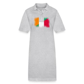 Côte d’Ivoire Italie - Robe polo bio PAIGER Stanley/Stella Femme - gris chiné - Devant