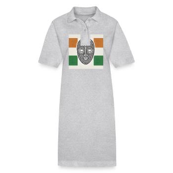 Côte d’Ivoire, Afrique de l’Ouest, Eléphant, Ivoirien - Robe polo bio PAIGER Stanley/Stella Femme - gris chiné - Devant