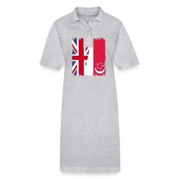 Singapour, Royaume-Uni - Robe polo bio PAIGER Stanley/Stella Femme - gris chiné - Devant