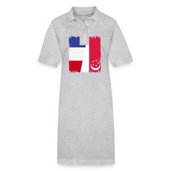 Singapour, France - Robe polo bio PAIGER Stanley/Stella Femme - gris chiné - Devant