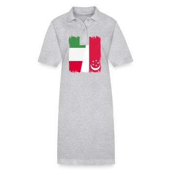 Singapour, Italie - Robe polo bio PAIGER Stanley/Stella Femme - gris chiné - Devant