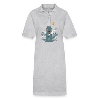 maritime lighthouse lighthouses seagull - Stanley/Stella PAIGER Organic Women’s Polo Dress - heather grey - Front