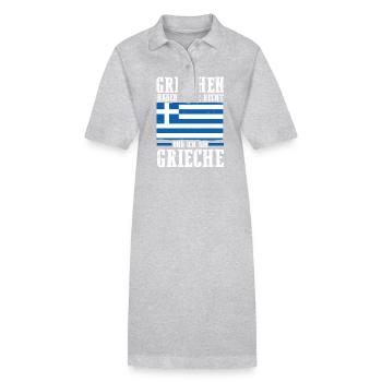 Greeks Greece - Stanley/Stella PAIGER Organic Women’s Polo Dress - heather grey - Front