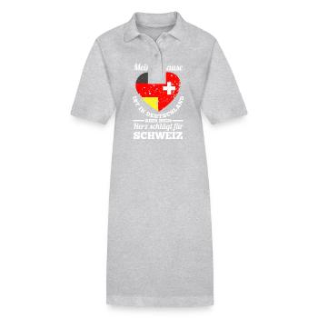 Suisse Allemagne Suisse - Robe polo bio PAIGER Stanley/Stella Femme - gris chiné - Devant