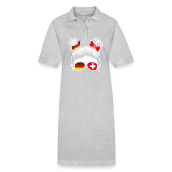 Suisse Allemagne Suisse - Robe polo bio PAIGER Stanley/Stella Femme - gris chiné - Devant