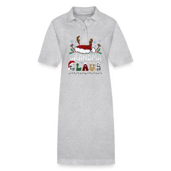 Grandma Claus Xmas Santa Hat Christmas - Stanley/Stella Frauen Bio-Polokleid PAIGER - Grau meliert - Vorne