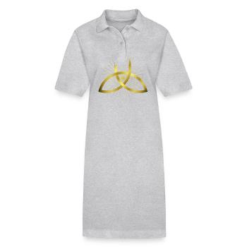 Graphique - Nœud de la Trinité - Symbole celtique - Robe polo bio PAIGER Stanley/Stella Femme - gris chiné - Devant