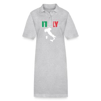 Italy - Stanley/Stella PAIGER Organic Women’s Polo Dress - heather grey - Front